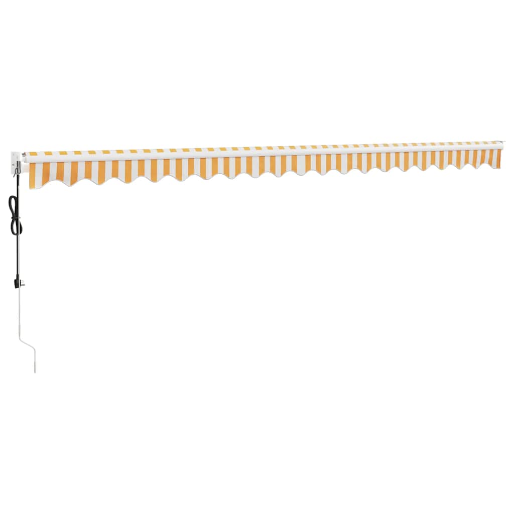 Automatinė ištraukiama markizė, geltona ir balta, 5x3m