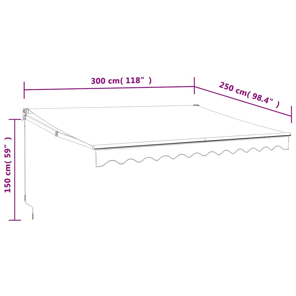 Automatinė ištraukiama markizė, antracito spalvos, 3x2,5m