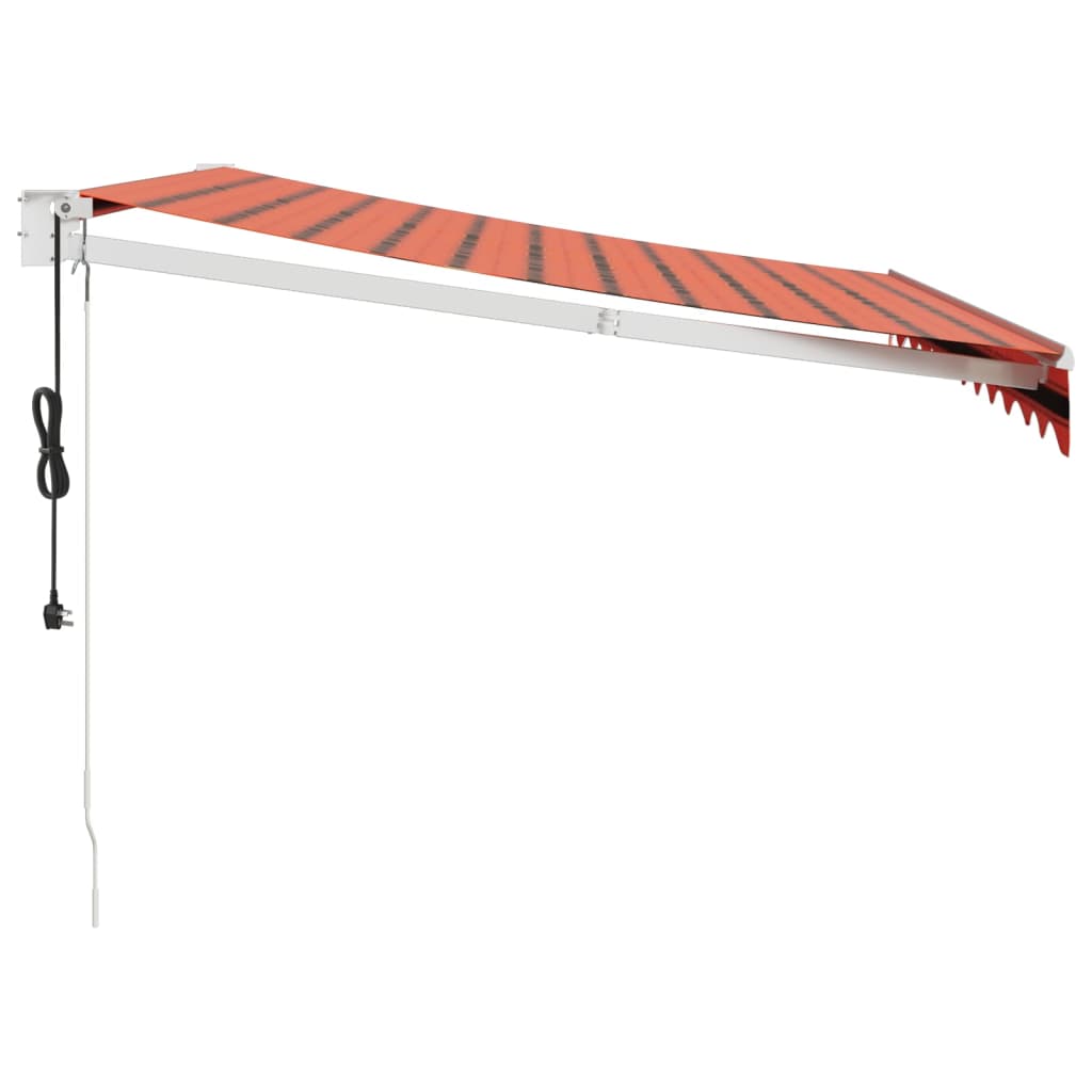 Automatic retractable awning, orange and brown, 3x2.5m