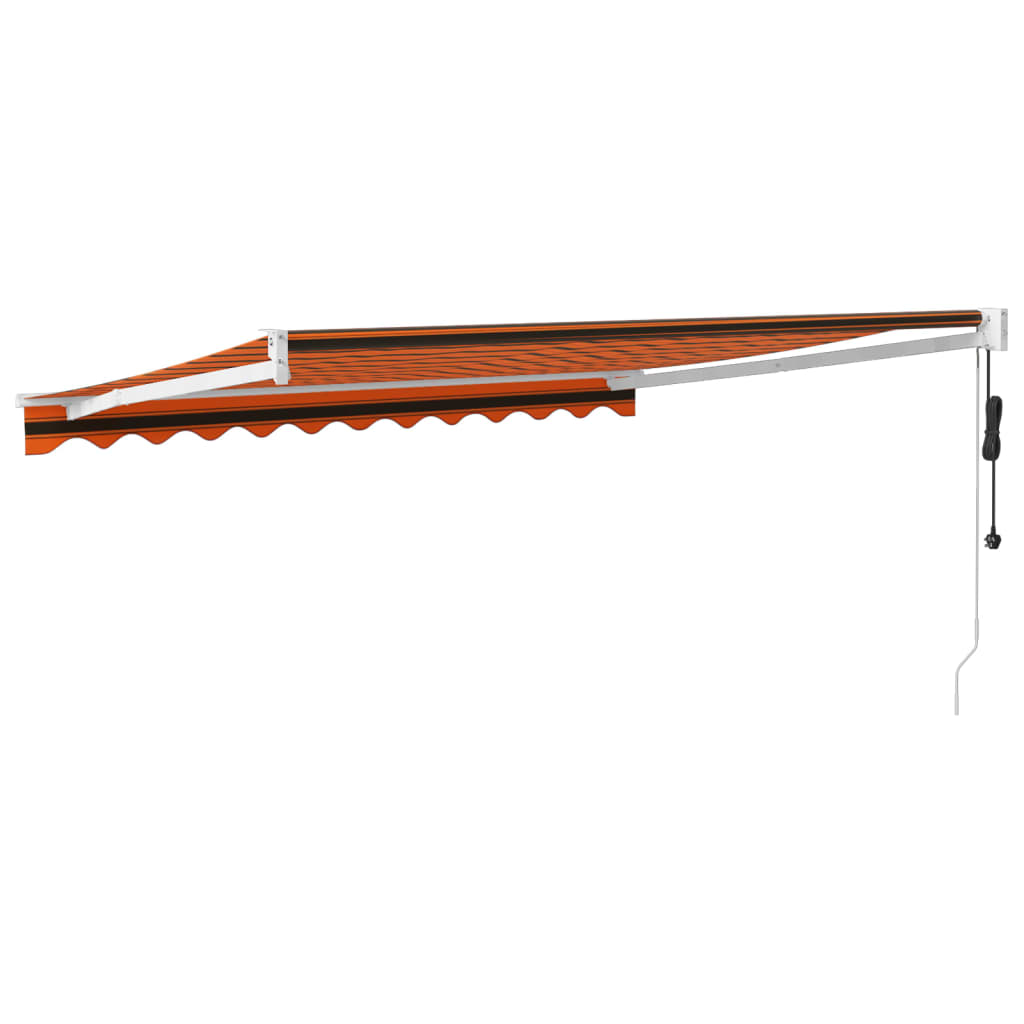 Automatic retractable awning, orange and brown, 3x2.5m