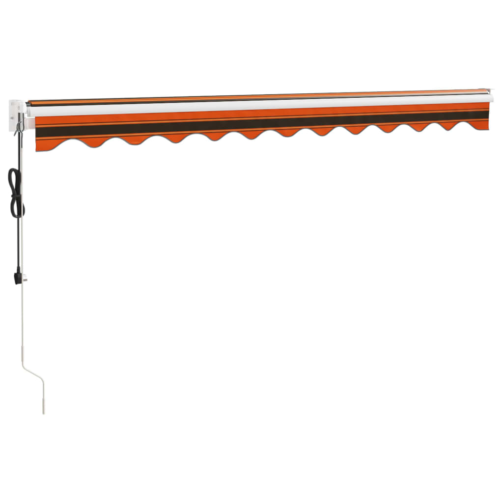 Automatic retractable awning, orange and brown, 3x2.5m