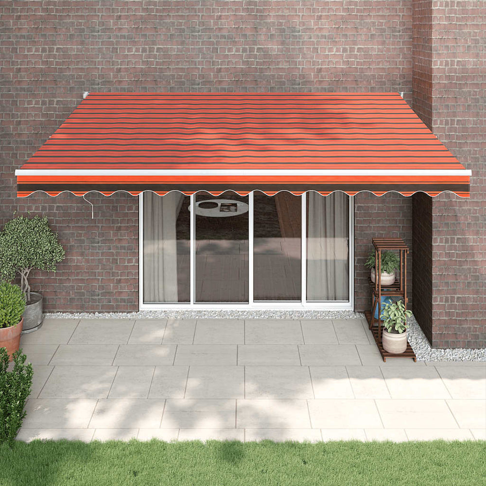 Retractable awning, orange and brown, 4x3m