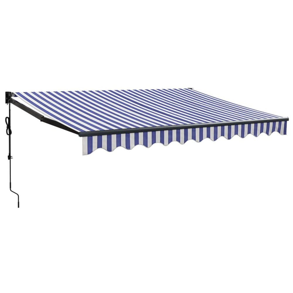 Automatic retractable awning, blue/white, 3x2.5m