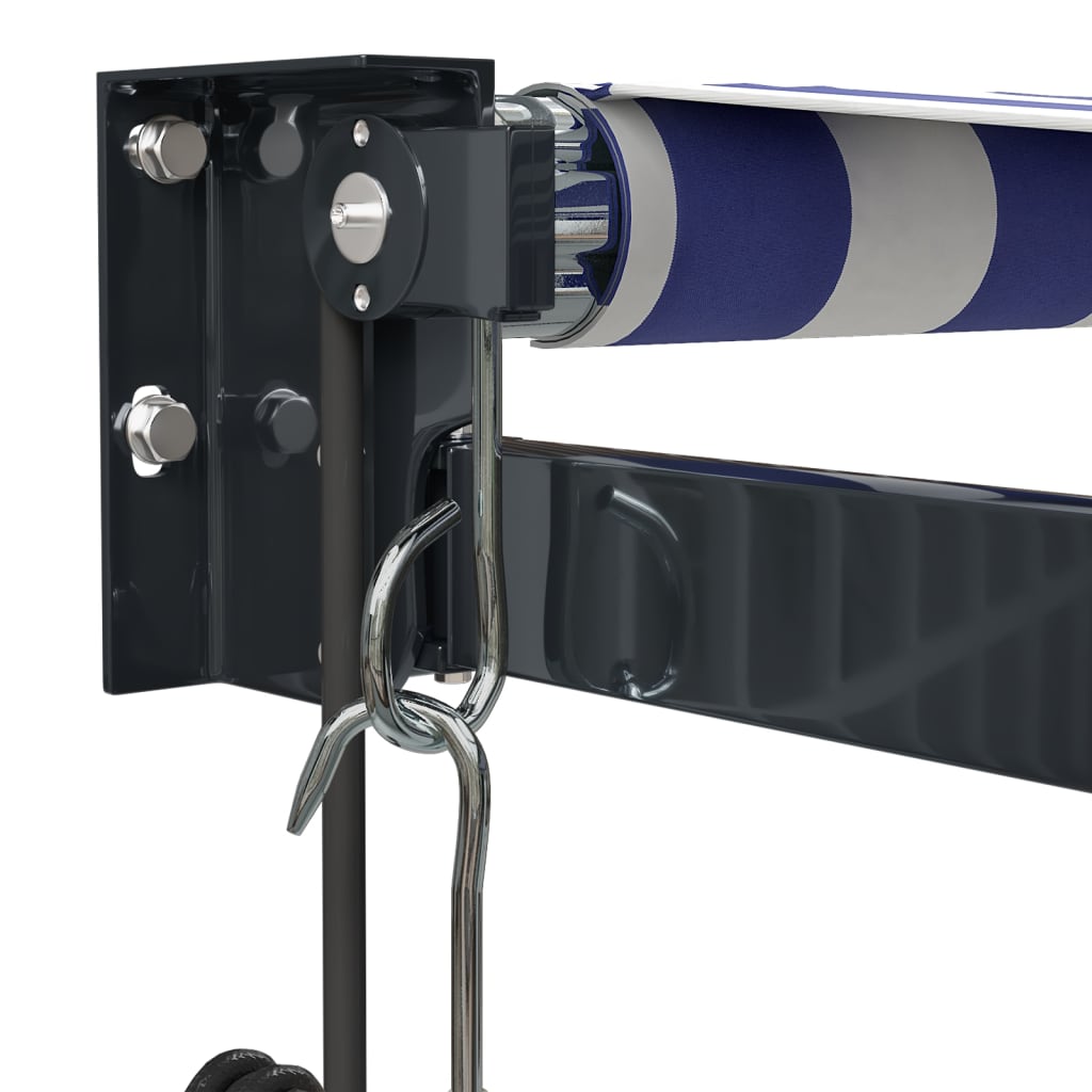 Automatinė ištraukiama markizė, mėlyna/balta, 3x2,5m