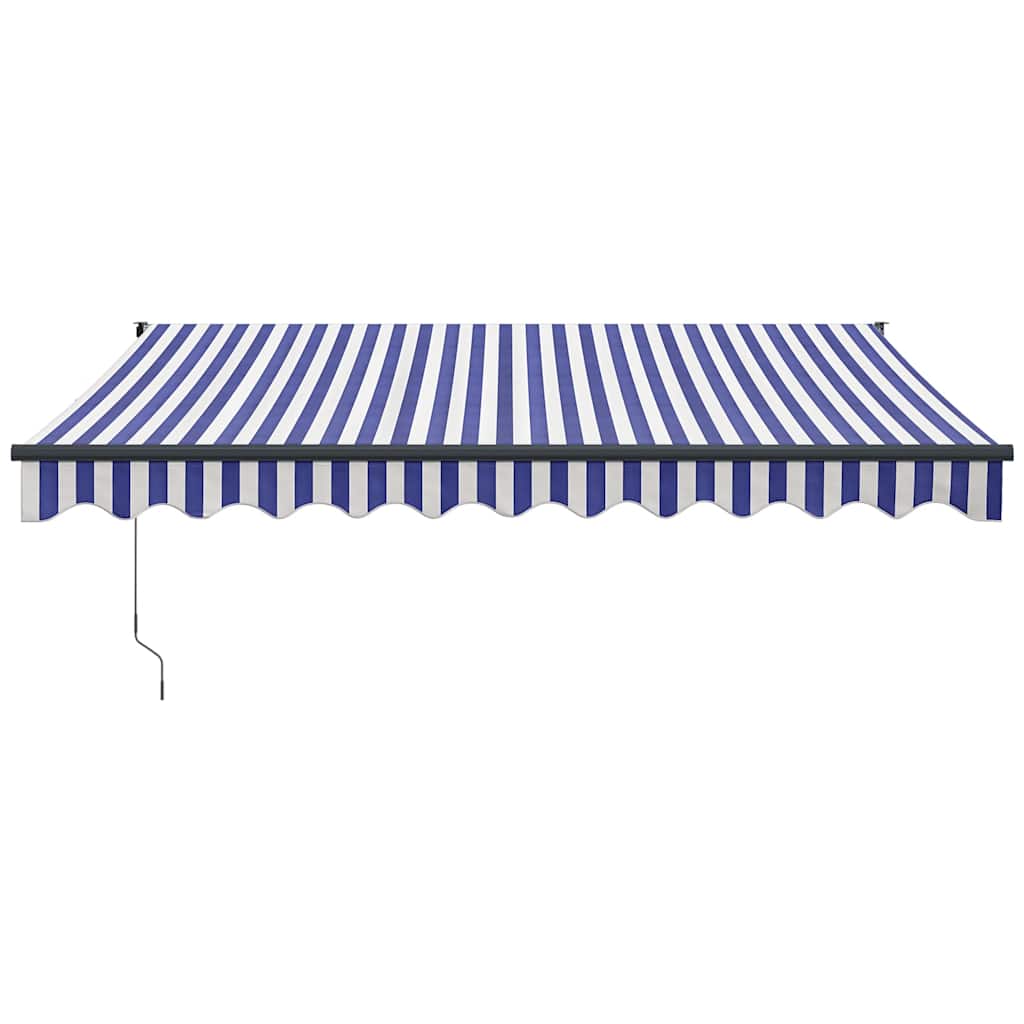 Automatinė ištraukiama markizė, mėlyna ir balta, 3,5x2,5m