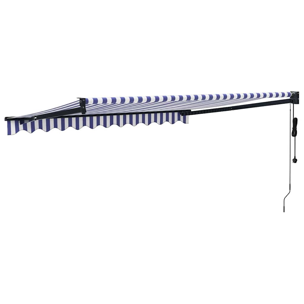Automatinė ištraukiama markizė, mėlyna ir balta, 3,5x2,5m