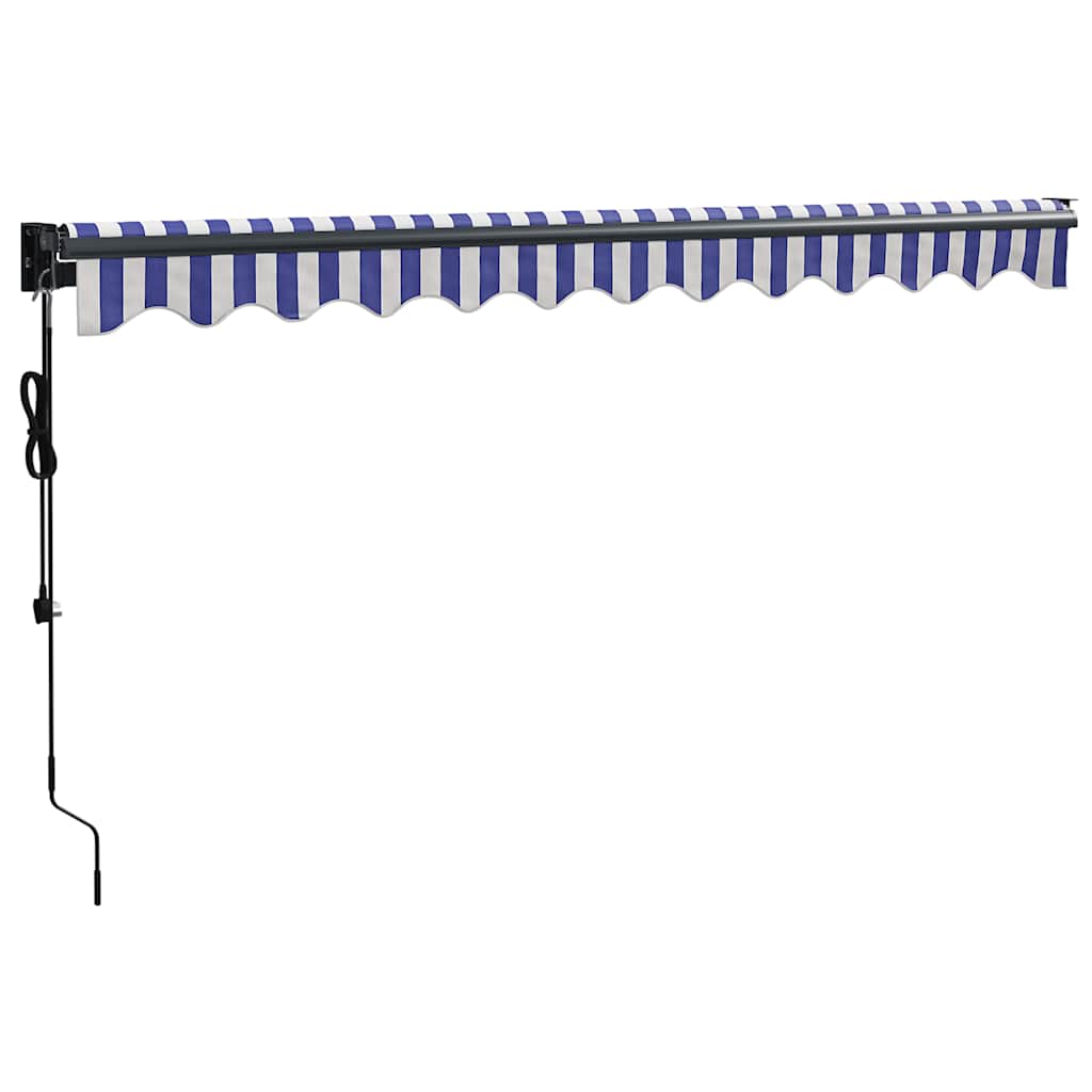 Automatinė ištraukiama markizė, mėlyna ir balta, 3,5x2,5m
