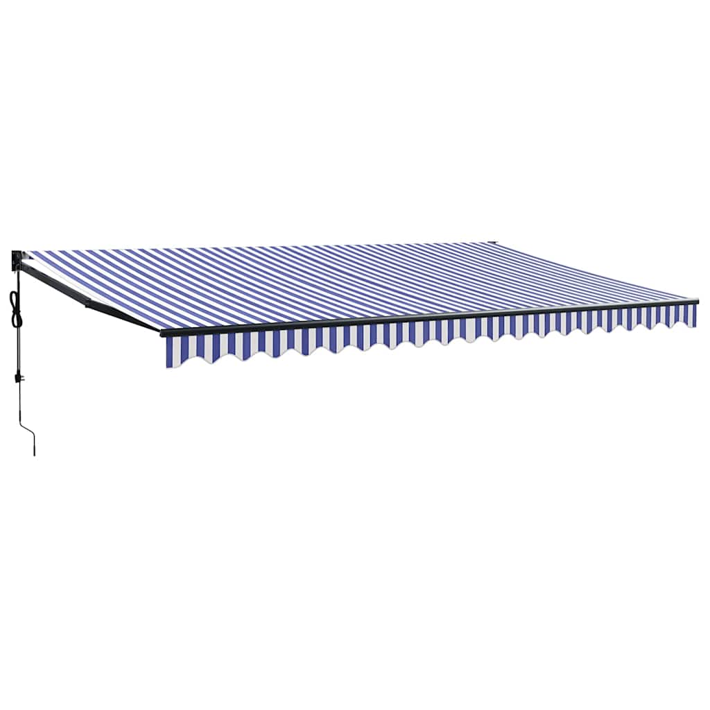 Automatinė ištraukiama markizė, mėlyna ir balta, 5x3m