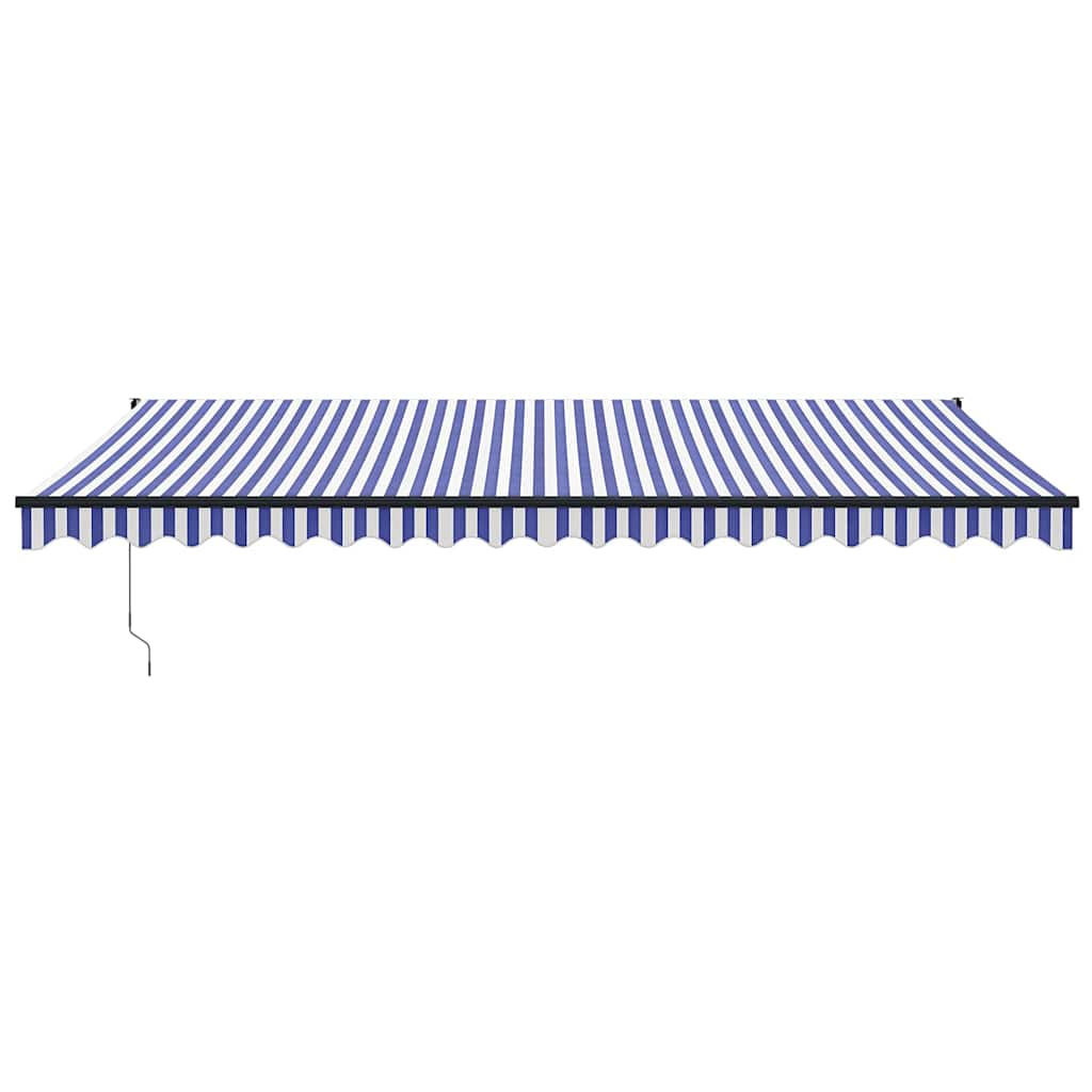Automatinė ištraukiama markizė, mėlyna ir balta, 5x3m