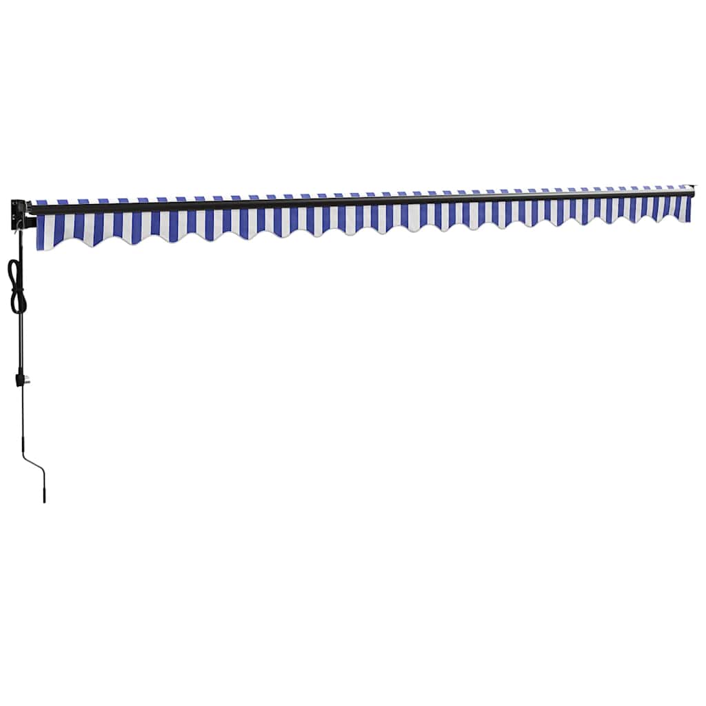 Automatinė ištraukiama markizė, mėlyna ir balta, 5x3m