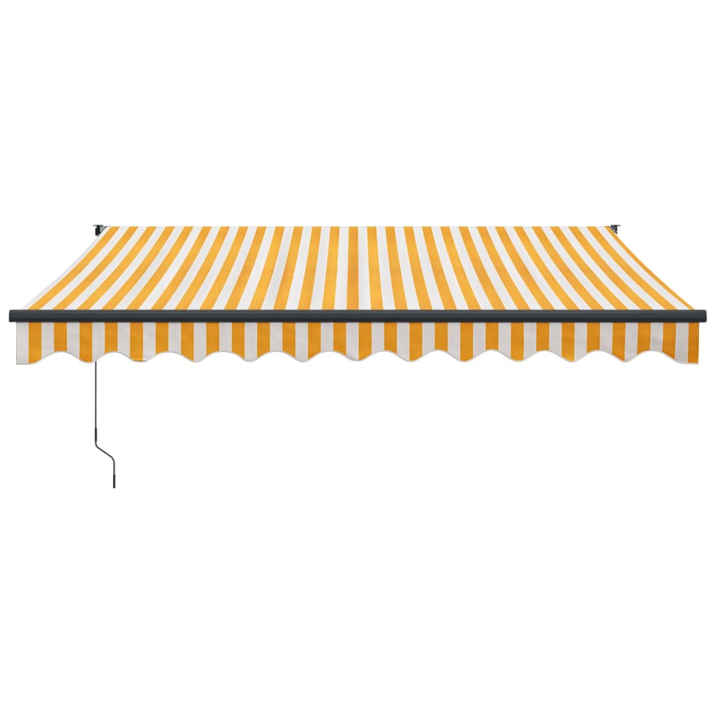 Automatic retractable awning, yellow and white, 3x2.5m