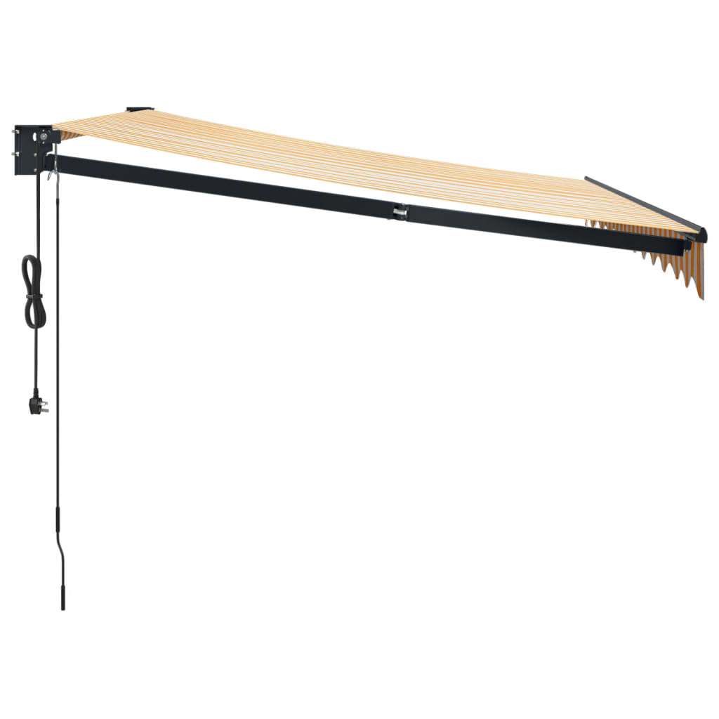Automatic retractable awning, yellow and white, 3x2.5m