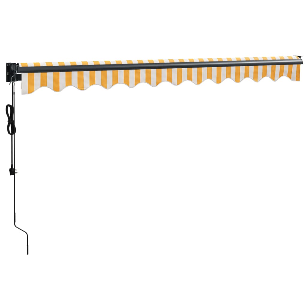 Automatic retractable awning, yellow and white, 3x2.5m