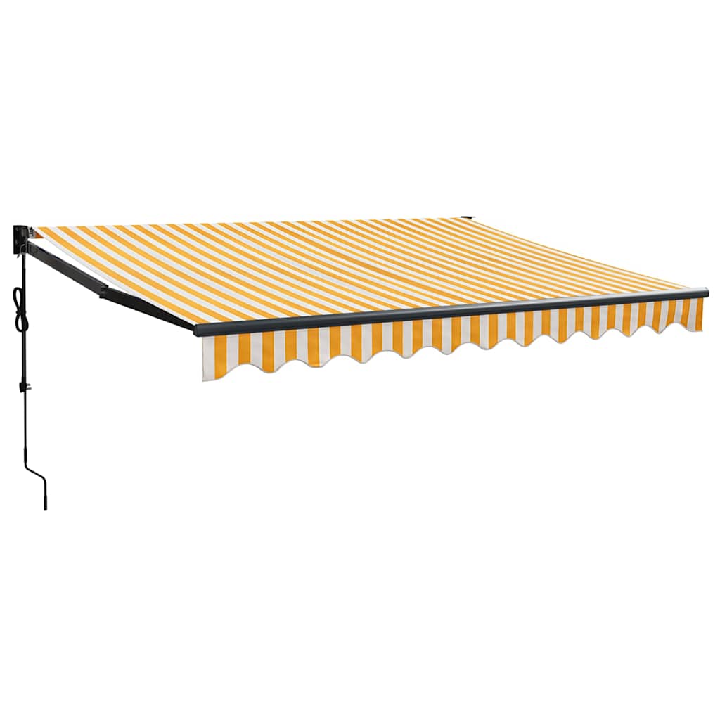 Automatinė ištraukiama markizė, geltona ir balta, 3,5x2,5m