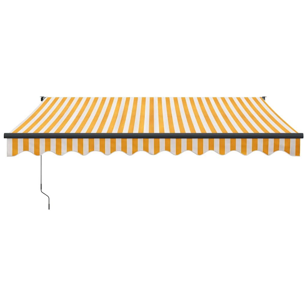 Automatic retractable awning, yellow and white, 3.5x2.5m