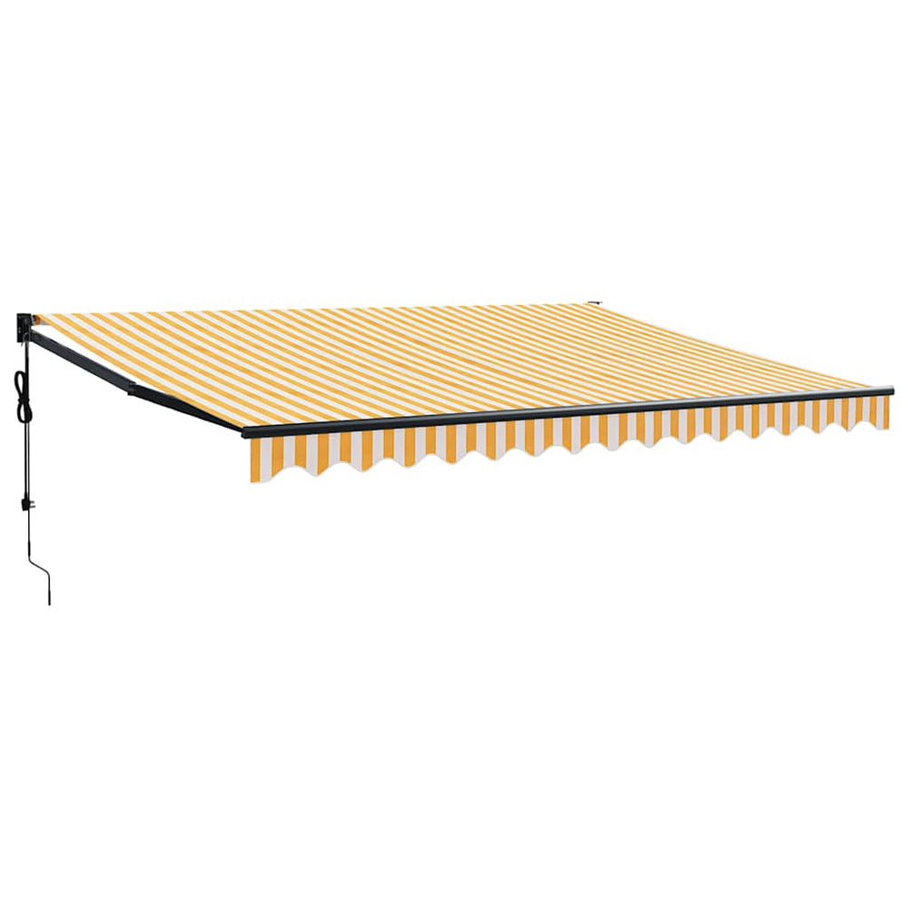 Automatic retractable awning, yellow and white, 4x3m