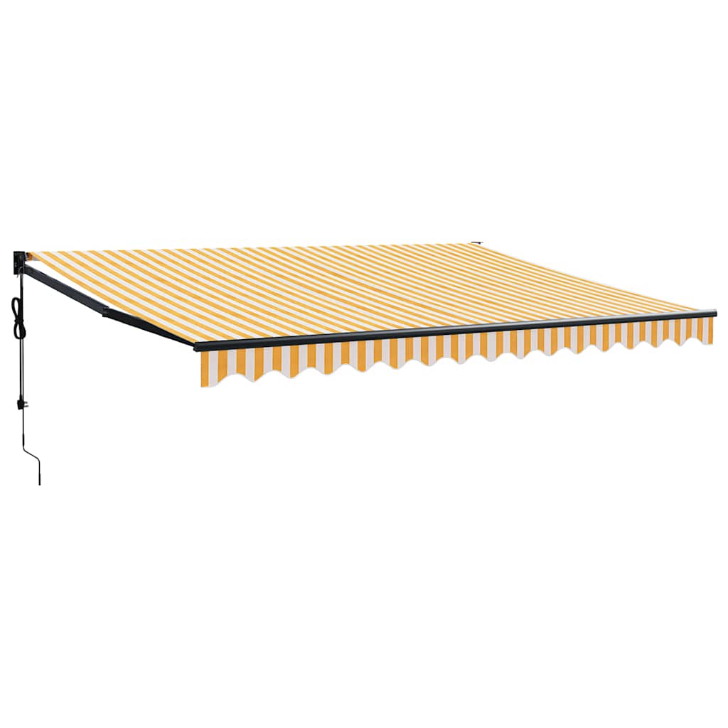 Automatinė ištraukiama markizė, geltona ir balta, 4x3m