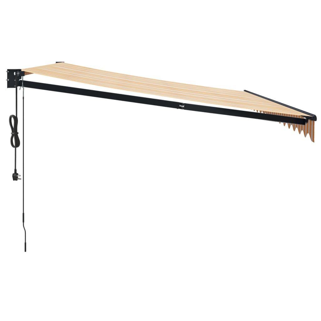 Automatinė ištraukiama markizė, geltona ir balta, 4,5x3m