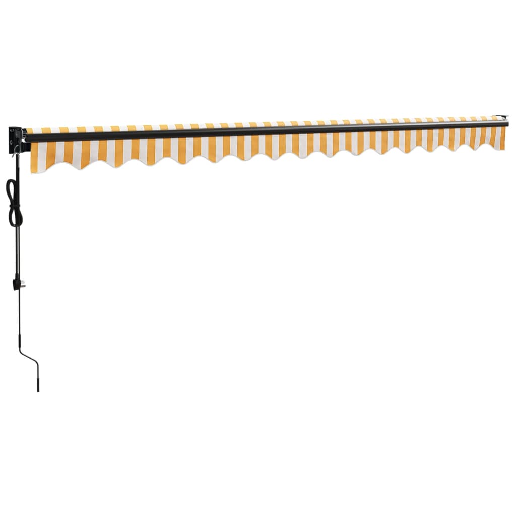 Automatinė ištraukiama markizė, geltona ir balta, 4,5x3m