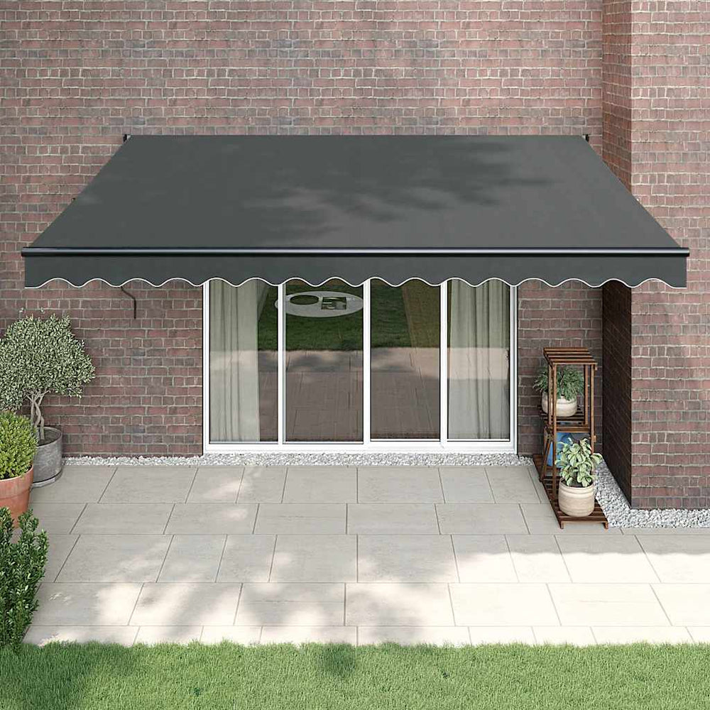 Automatic retractable awning, anthracite, 4x3m