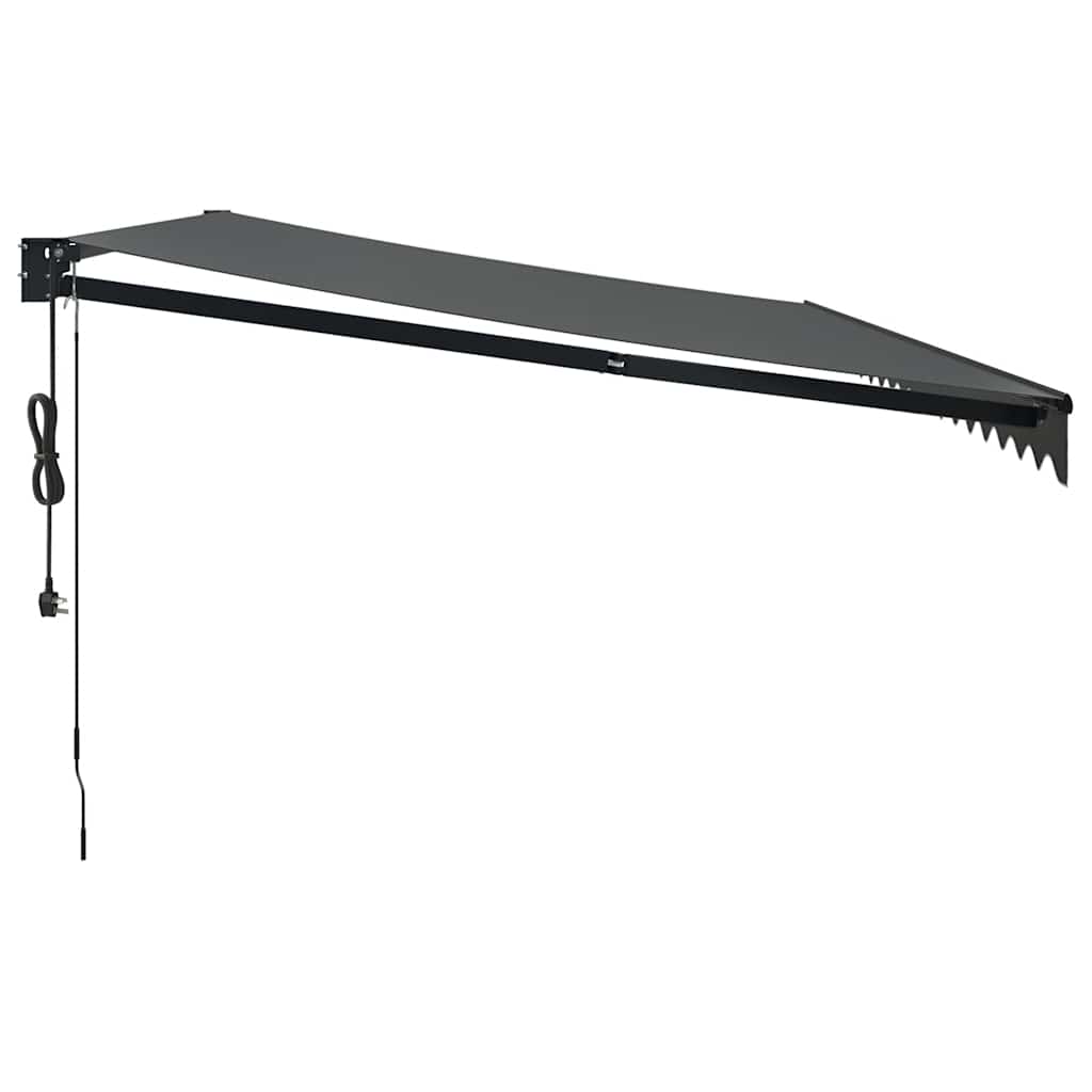 Retractable automatic awning, anthracite, 5x3m