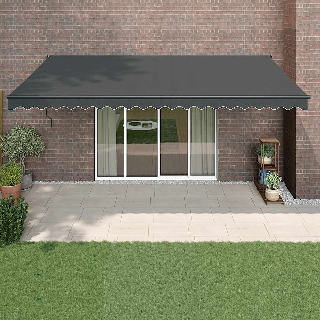 Retractable automatic awning, anthracite, 5x3m