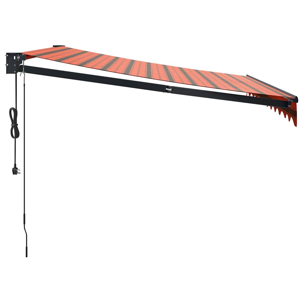 Automatic retractable awning, orange and brown, 3x2.5m
