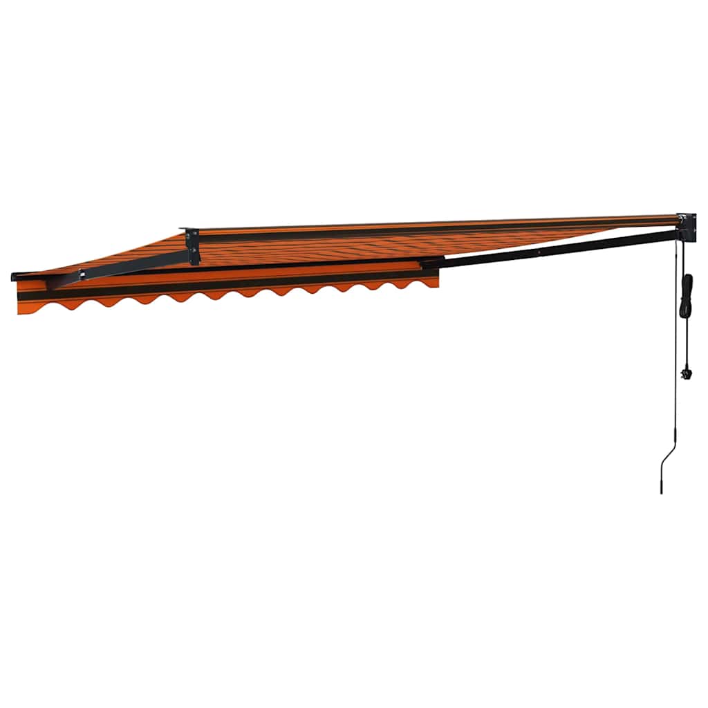 Automatic retractable awning, orange and brown, 3x2.5m