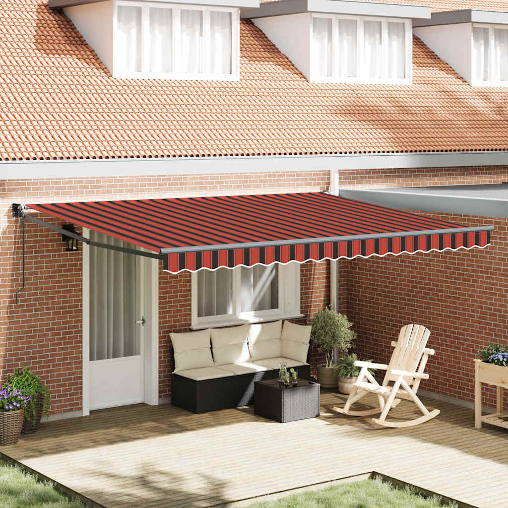 Automatinė ištraukiama markizė, oranžinė ir ruda, 4,5x3m