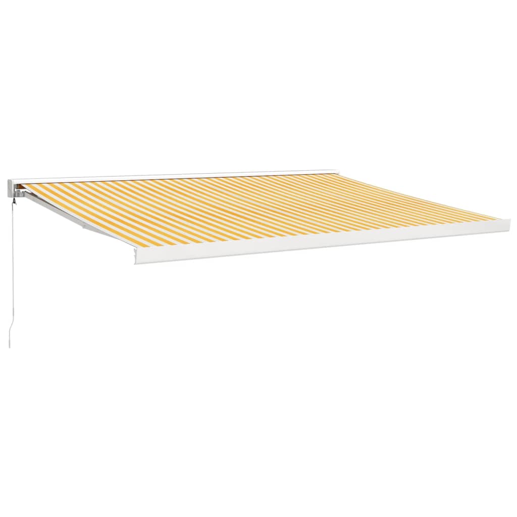 Retractable awning, yellow/white, 4.5x3m, fabric/aluminum