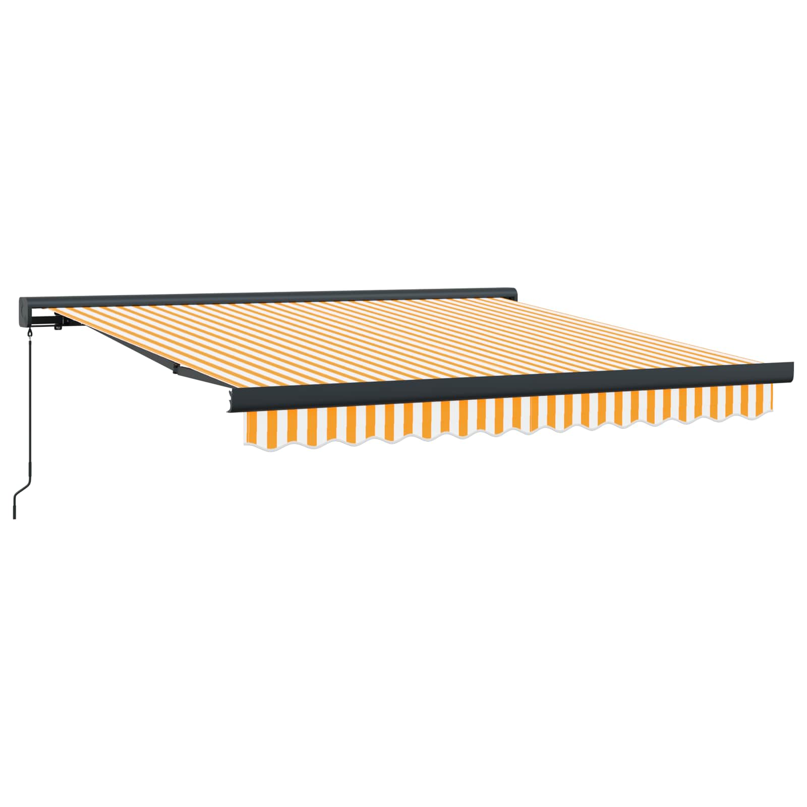 Ištraukiama markizė, geltona/balta, 3,5x2,5m, audinys/aliuminis