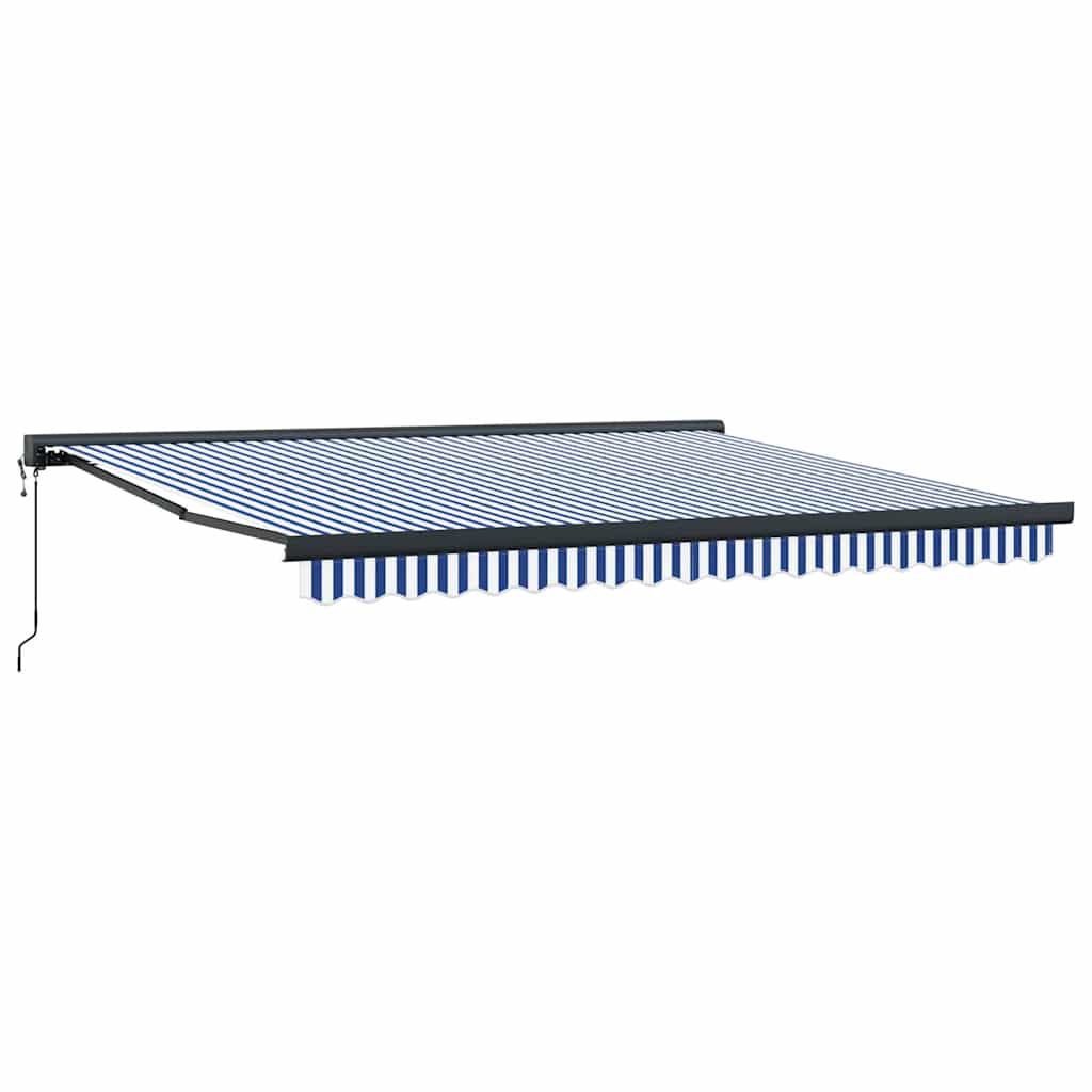Ištraukiama markizė, mėlyna/balta, 3,5x2,5m, audinys/aliuminis