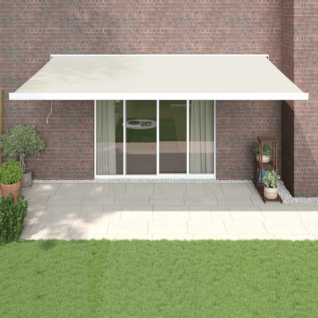 Ištraukiama markizė, kreminė, 5x3m, audinys ir aliuminis