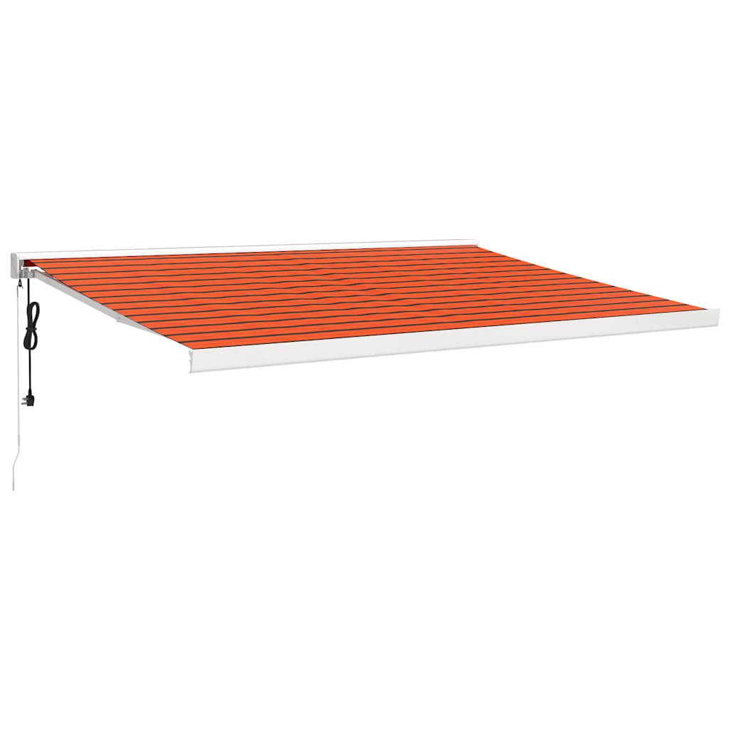 Retractable awning, orange/brown, 4.5x3m, fabric/aluminium