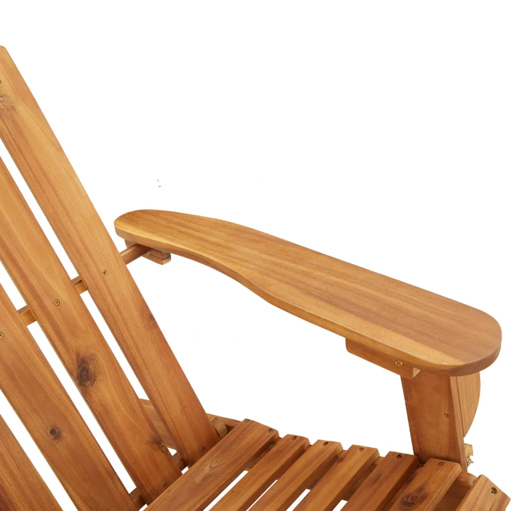 Adirondack rocking chair with cushions, solid acacia wood