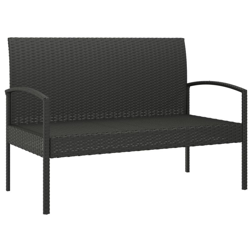 Dārza soliņš ar spilvenu, melns, 105cm, polirotangs