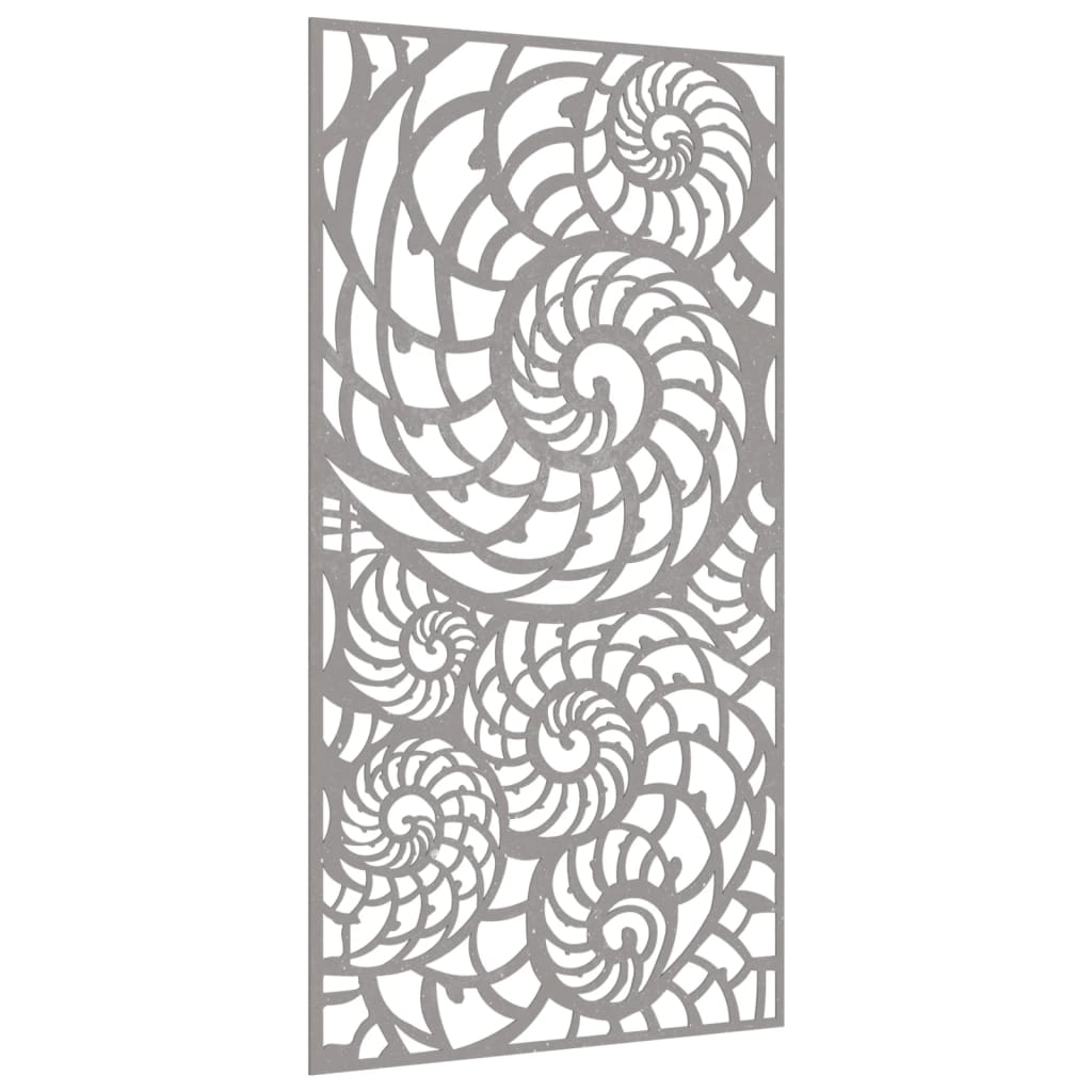 Sodo sienos dekoracija, 105x55cm, corten plienas, kriauklės