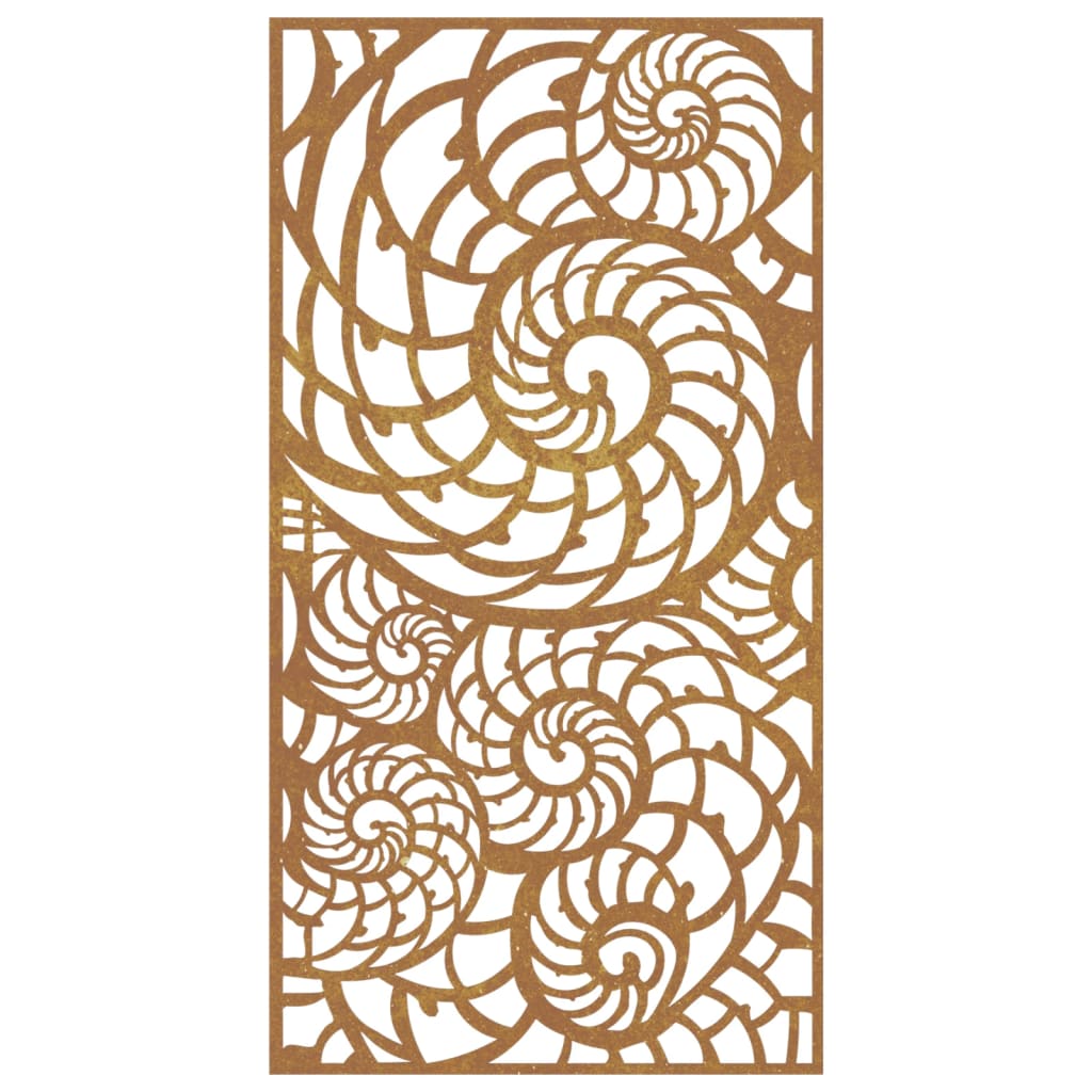 Sodo sienos dekoracija, 105x55cm, corten plienas, kriauklės
