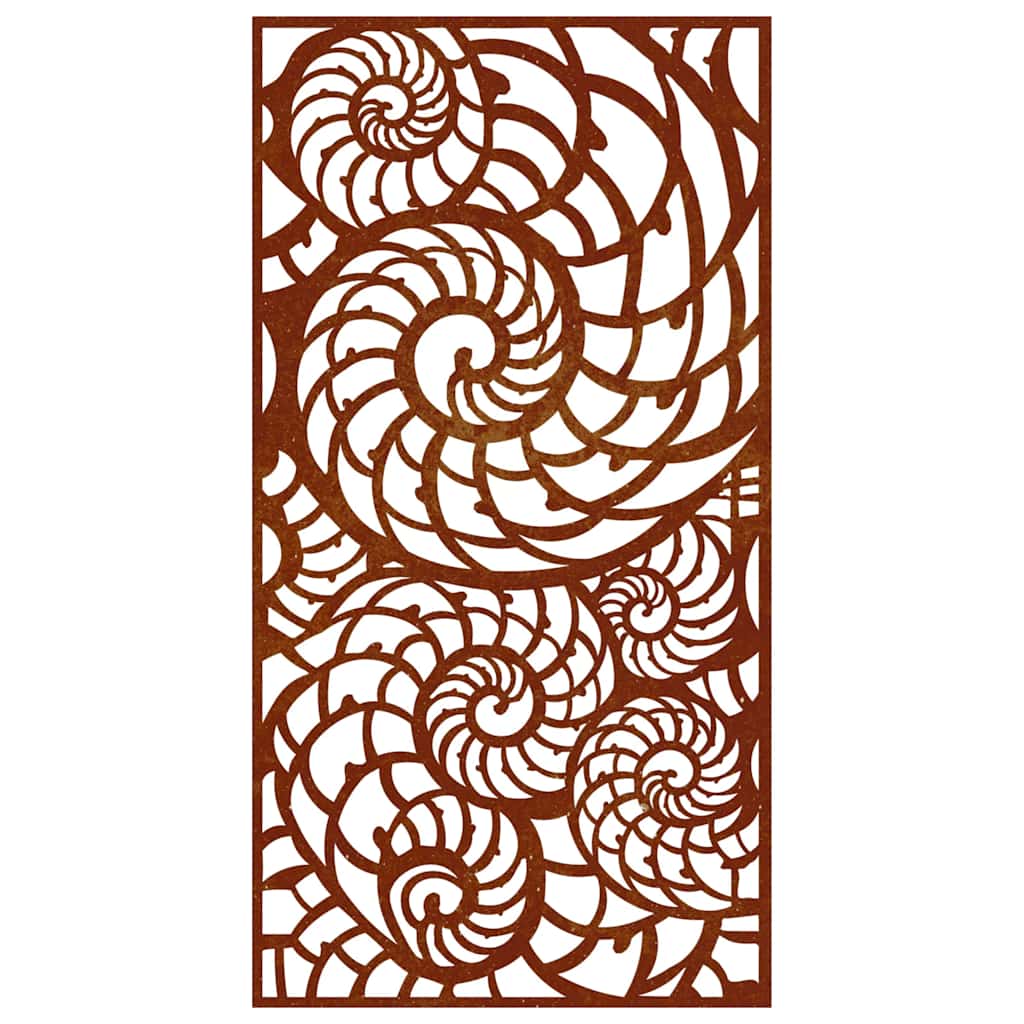 Sodo sienos dekoracija, 105x55cm, corten plienas, kriauklės