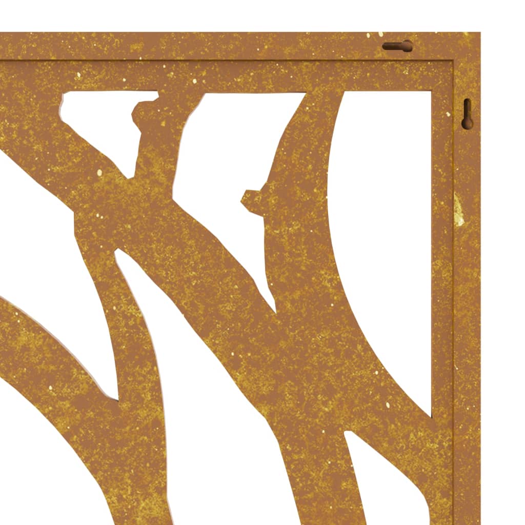 Sodo sienos dekoracija, 105x55cm, corten plienas, kriauklės