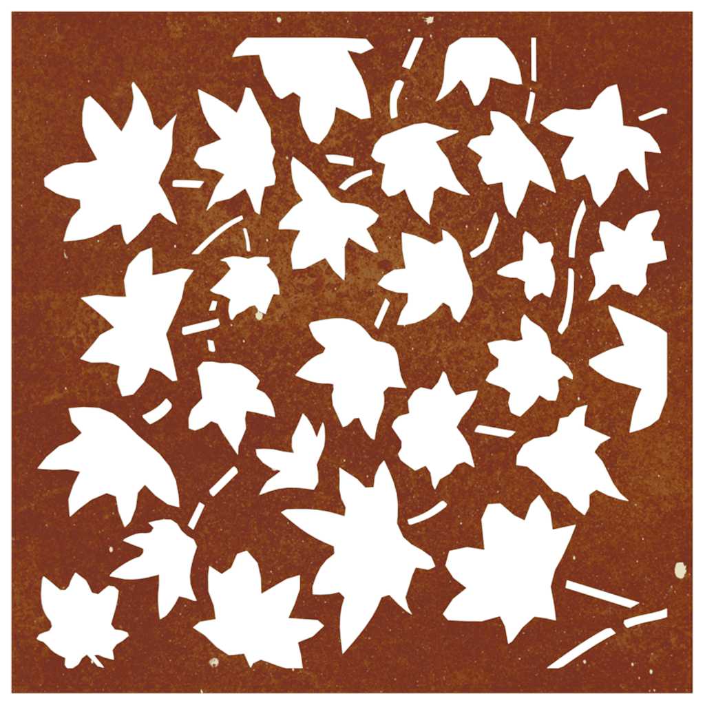 Sodo sienos dekoracija, 55x55cm, corten plienas, klevo lapai