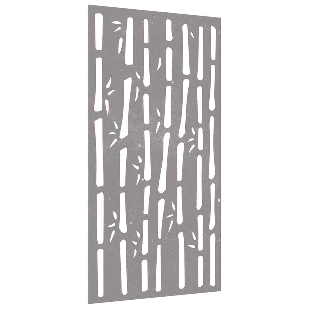 Sodo sienos dekoracija, 105x55cm, corten plienas, bambukas