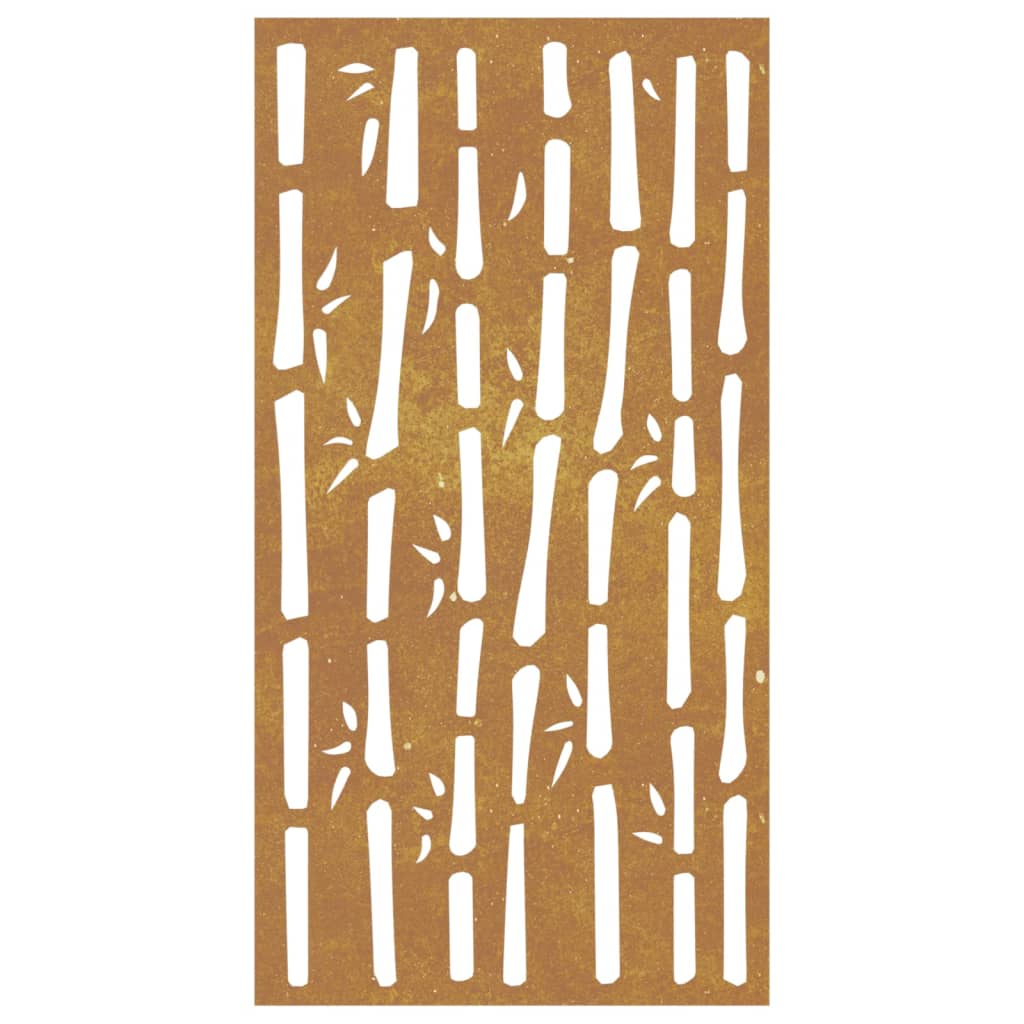 Sodo sienos dekoracija, 105x55cm, corten plienas, bambukas