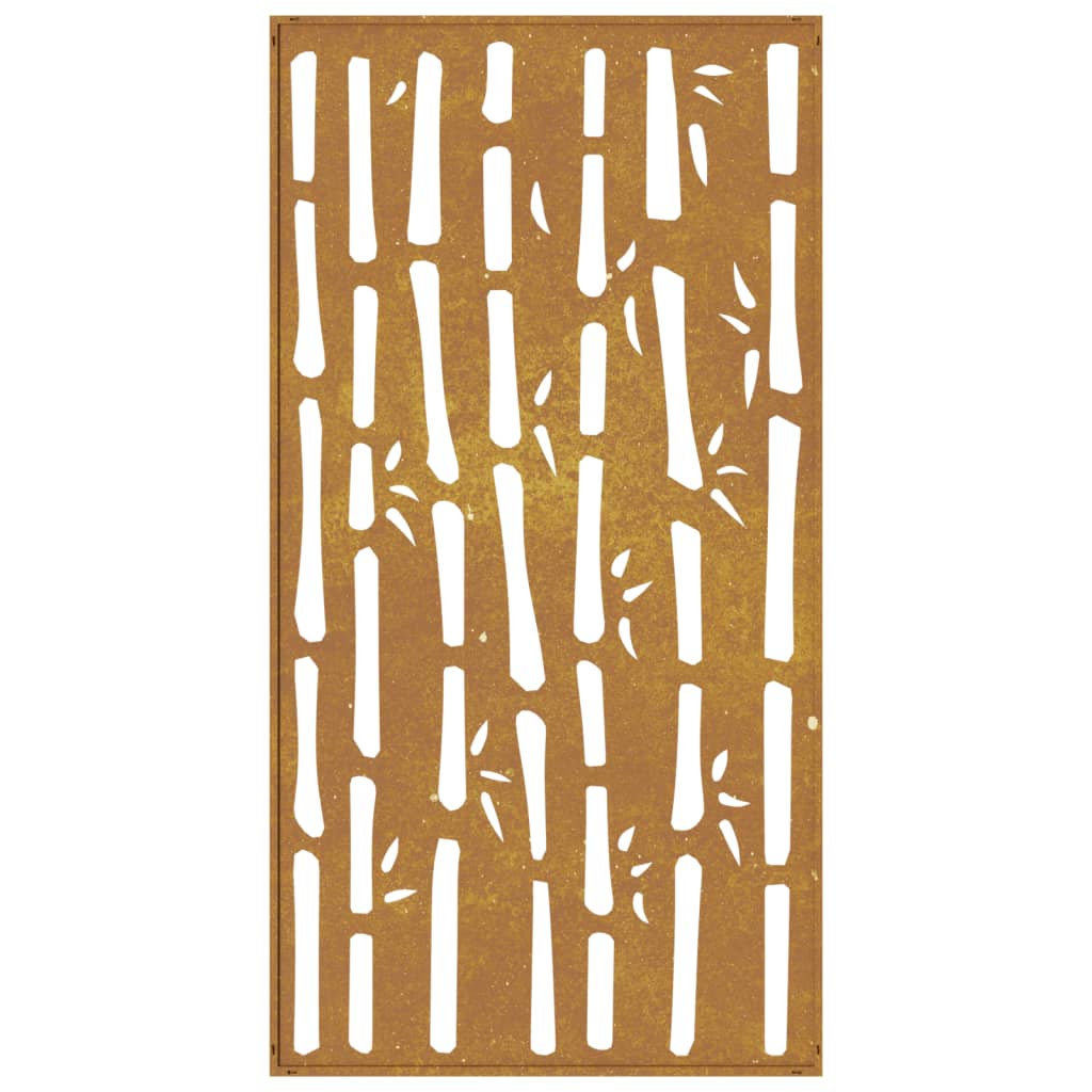 Sodo sienos dekoracija, 105x55cm, corten plienas, bambukas