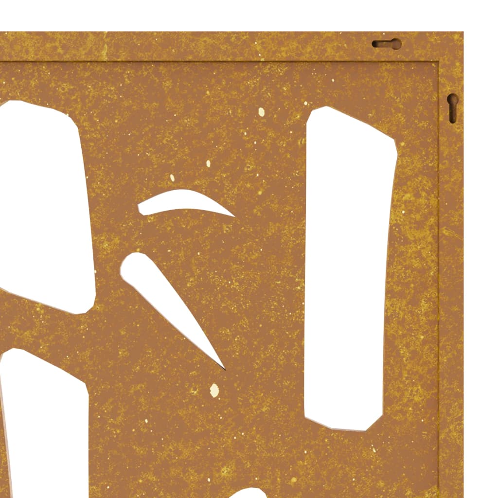Sodo sienos dekoracija, 105x55cm, corten plienas, bambukas