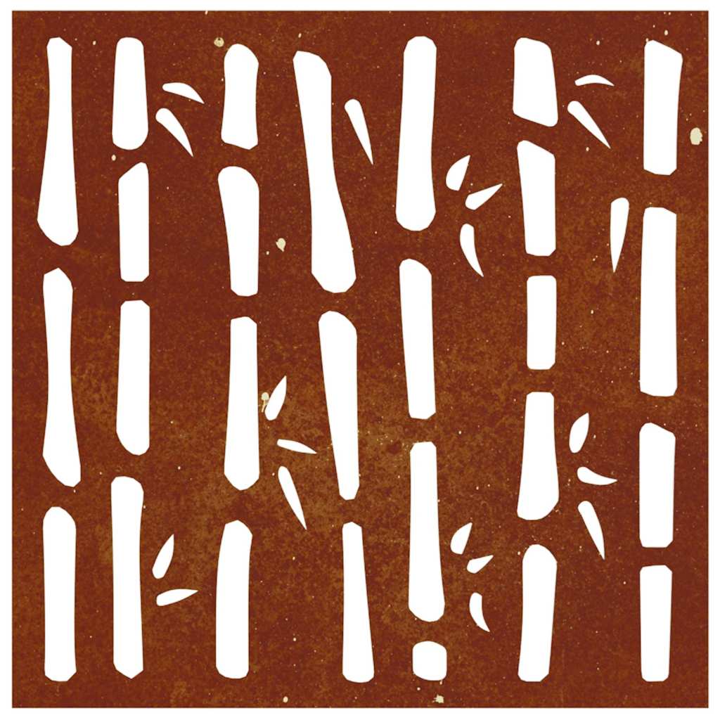 Sodo sienos dekoracija, 55x55cm, corten plienas, bambukas