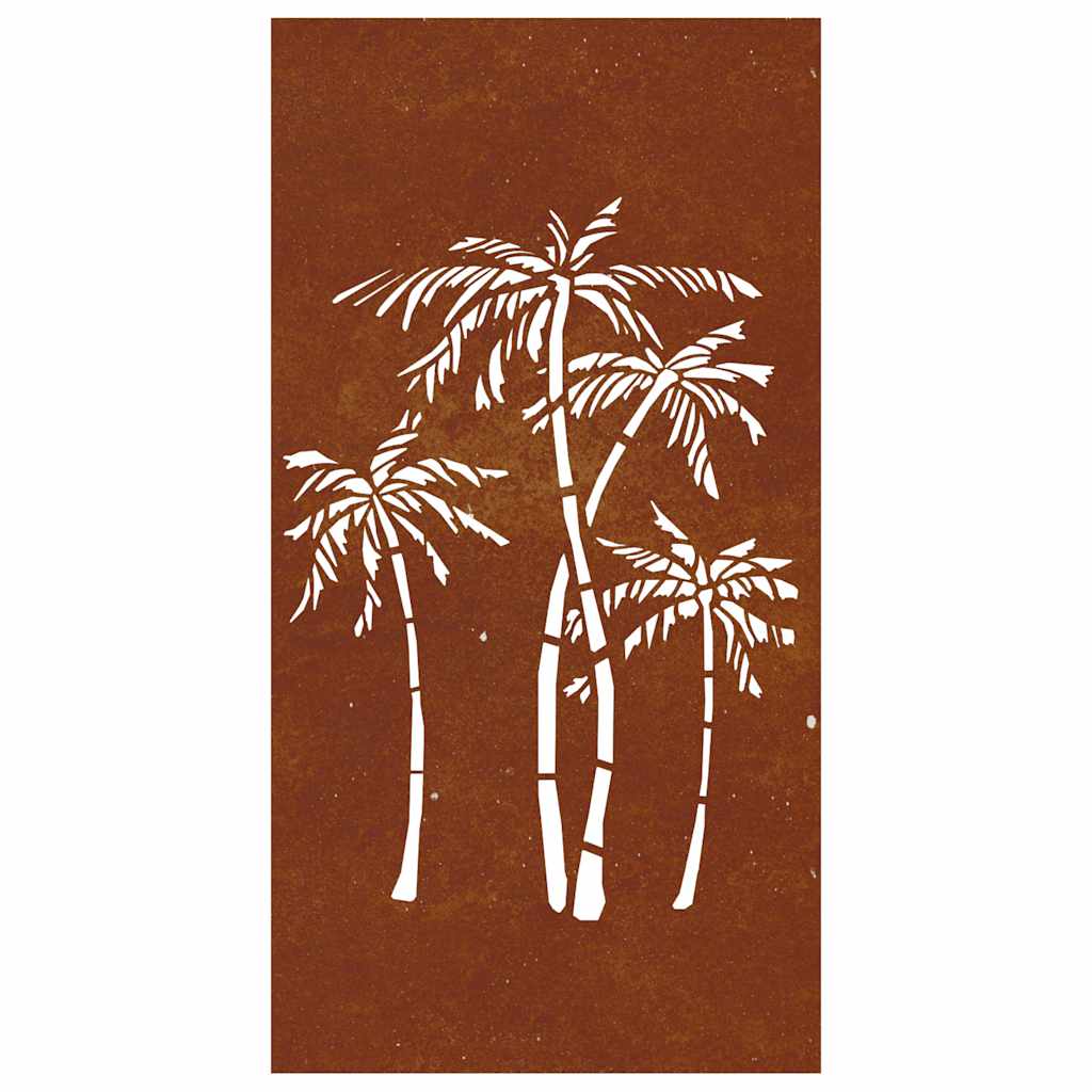 Garden wall decoration, 105x55cm, corten steel, palms