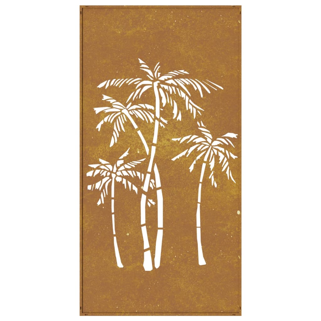 Garden wall decoration, 105x55cm, corten steel, palms