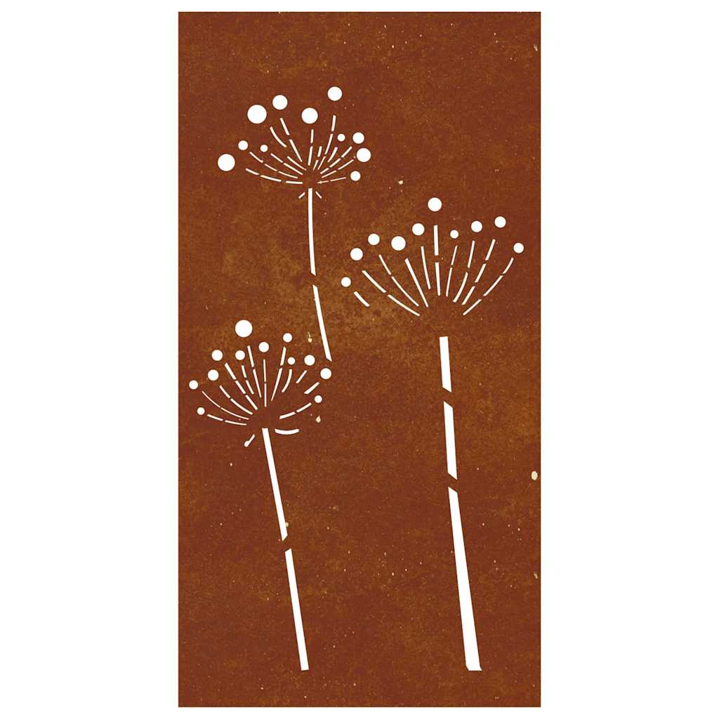 Sodo sienos dekoracija, 105x55cm, corten plienas, gėlių dizaino