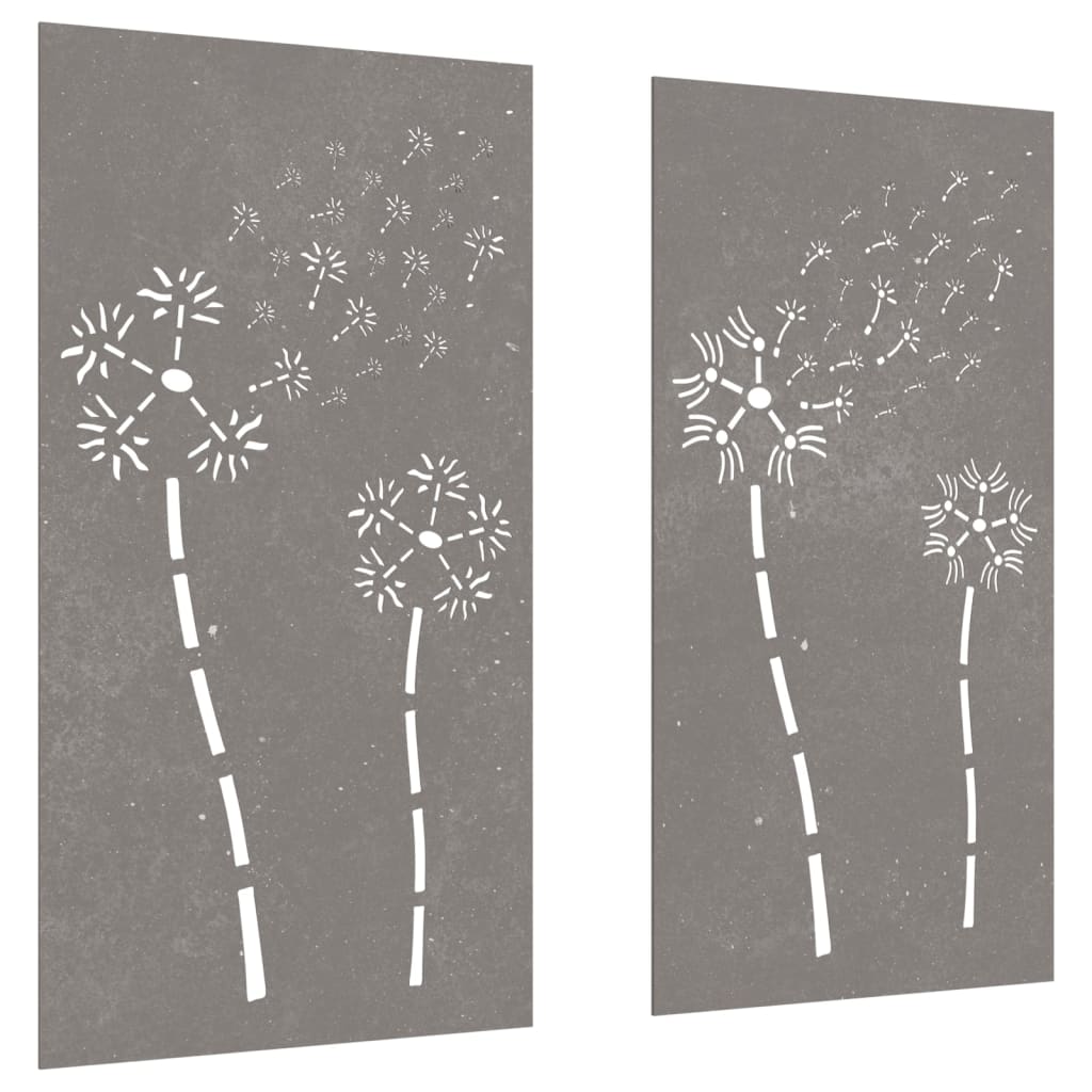 Sodo sienos dekoracija, 2 dalių, 105x55cm, corten plienas